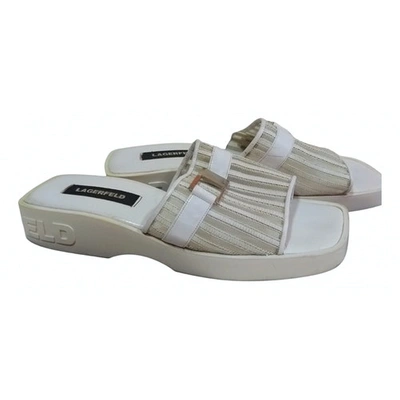 Pre-owned Karl Lagerfeld Leather Sandal In White
