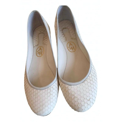 Pre-owned Ash Leather Ballet Flats In White