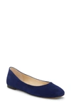 Vince Camuto Bicanna Genuine Calf Hair Flat In New Navy Suede