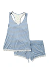 Honeydew Intimates Lace Racerback Tank & Shorts Pajama 2-piece Set In Castawaystripe