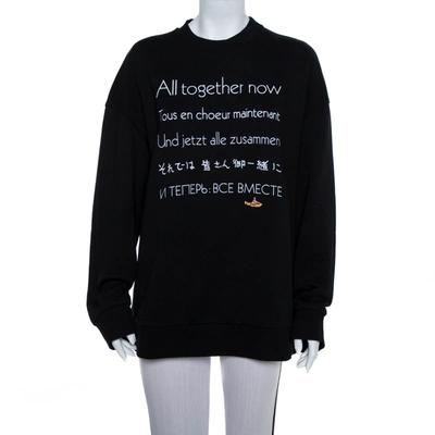 Pre-owned Stella Mccartney The Beatles Black Cotton All Together Now Embroidered Sweatshirt M