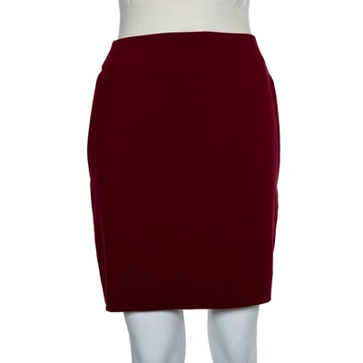 Pre-owned Kenzo Crimson Red Wool Mini Skirt M