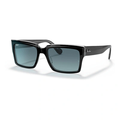 Ray Ban Inverness Sunglasses Black Frame Blue Lenses 54-18