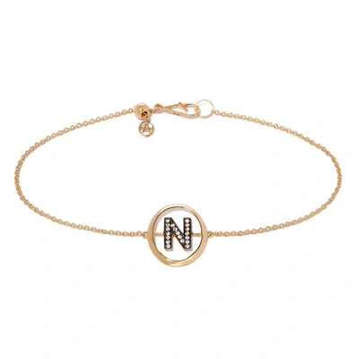 Annoushka 18ct Yellow Gold And Diamond Initial N Bracelet