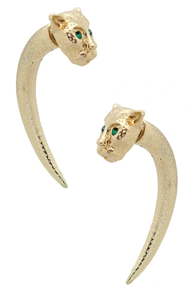 Eye Candy Los Angeles Lion Spike Earrings In Gold