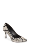 Calvin Klein 'gayle' Pointy Toe Pump In Natural Snake Print Leather