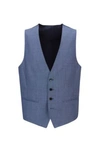 HUGO BOSS HUGO BOSS - SLIM FIT WAISTCOAT IN A PATTERNED VIRGIN WOOL BLEND - LIGHT BLUE