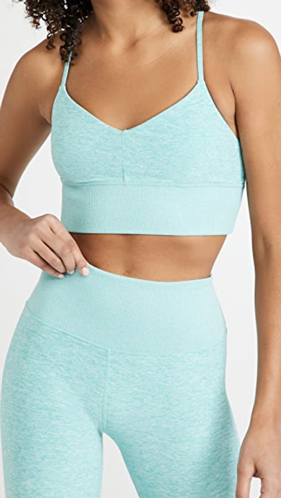 Alo Yoga Womens Blue Quartz Alosoft Lavish Logo-print Stretch