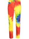 Alexandre Vauthier Tie-dye Straight Leg Jeans In Red