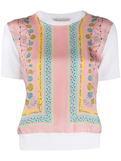 Emilio Pucci Conchiglie-print Knitted Top In Pink