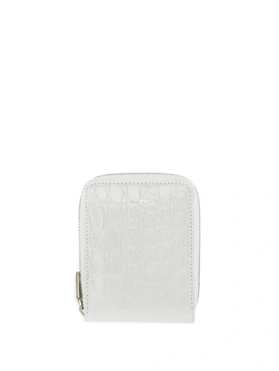Dolce & Gabbana Alligator Leather Lanyard Wallet In White
