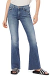 Mother Frayed Flare Jeans In Hop On Hop