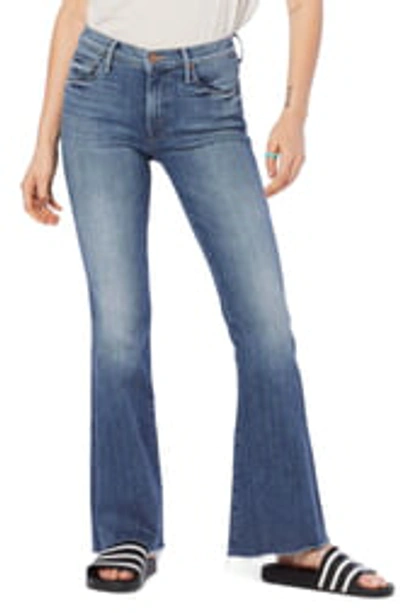 Mother Frayed Flare Jeans In Hop On Hop