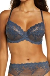 Wacoal Embrace Lace Underwire Contour Bra In Nine Iron/ensign Blue