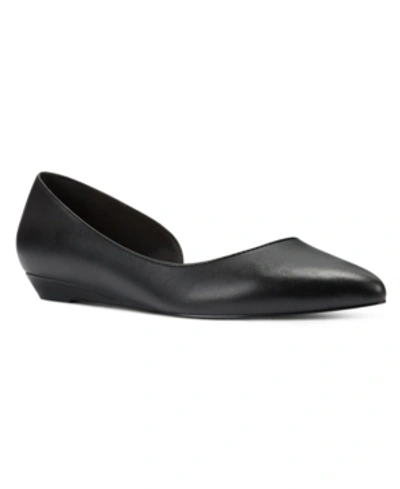 Nine West Women's Saige D'orsay Pointy Toe Slip-on Flats In Black