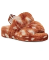 Ugg Oh Yeah Spot-print Faux-shearling Sliders In Natural