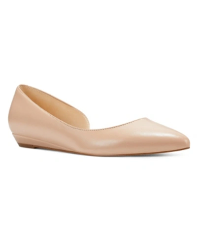 Nine West Women's Saige D'orsay Pointy Toe Slip-on Flats In Nude