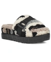 Ugg Women's Fluffita Camouflage Faux Shearling Slippers In Black/ Grey