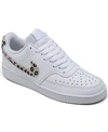 Nike Women's Court Vision Low Casual Sneakers From Finish Line In White, Desert Sand