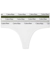 Calvin Klein 3-pack Stretch-cotton Thongs In White/duffel Bag/grey Heather