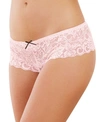 DREAMGIRL WOMEN'S LOW-RISE CROTCHLESS BOYSHORT WITH SATIN BOW DETAILS