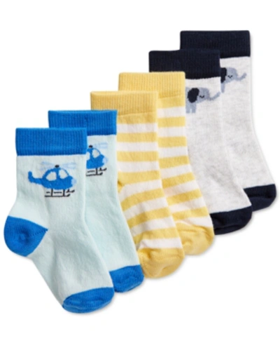 First Impressions Baby Boys 3-pair Mix And Match Socks, Created For Macy's In Snow Owl Hthr