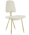 Modway Ponder Upholstered Velvet Dining Side Chair In Ivory