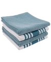 Kaf Home Madison Waffle Kitchen Towel, Set Of 4 In Open Green