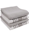 Kaf Home Madison Waffle Kitchen Towel, Set Of 4 In Open Gray