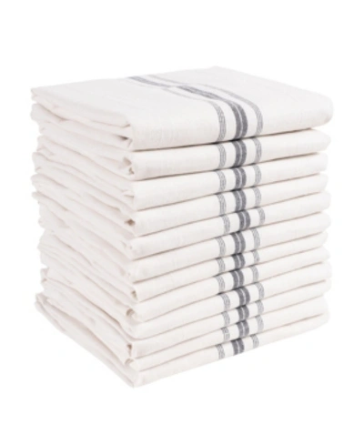 Kaf Home Farmhouse Stripe Towel, Set Of 12 In Gray