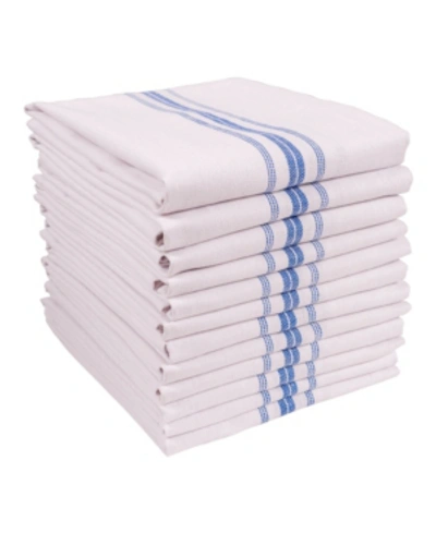Kaf Home Farmhouse Stripe Towel, Set Of 12 In Navy
