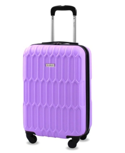 Amka Honeycomb 22" Carry-on Expandable Spinner Suitcase In Lilac