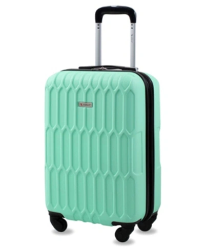 Amka Honeycomb 22" Carry-on Expandable Spinner Suitcase In Mint
