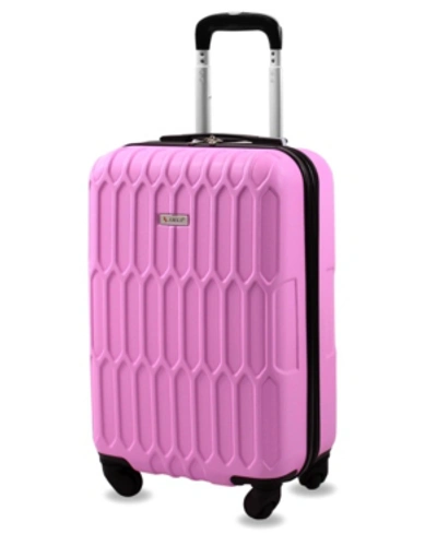 Amka Honeycomb 22" Carry-on Expandable Spinner Suitcase In Pink