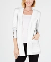 Jm Collection Petite Open-front Cardigan, Created For Macy's In Bright White