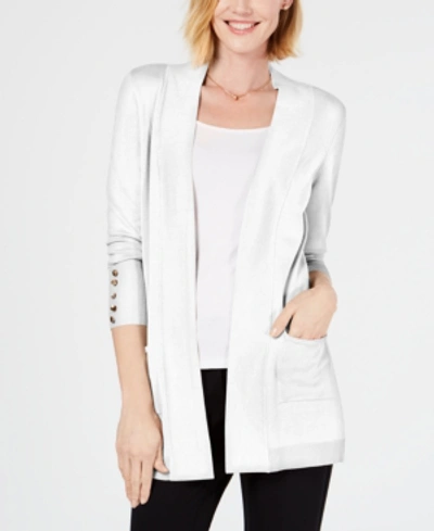 Jm Collection Petite Open-front Cardigan, Created For Macy's In Deep Black