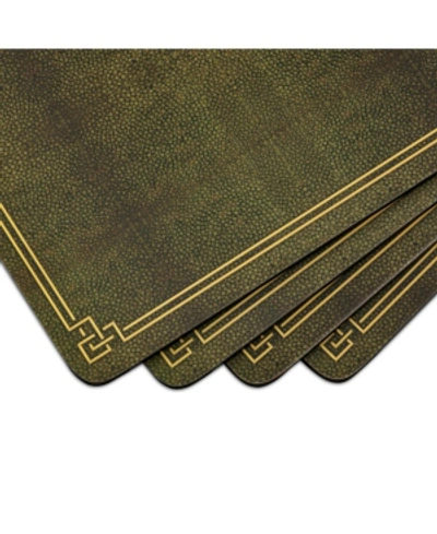 Pimpernel Shagreen Leather Placemats, Set Of 4 In Multi