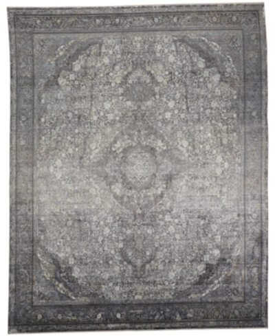 Simply Woven Sarrant R3967 Charcoal 4' X 5'3" Area Rug