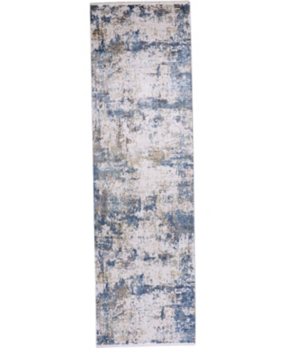 Simply Woven Cadiz R3891 Blue 3'1" X 10' Runner Rug