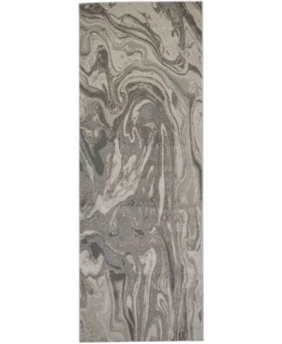 Simply Woven Prasad R3894 Silver 2'10" X 7'10" Runner Rug In Light Gray