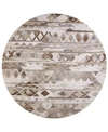 SIMPLY WOVEN ELSA R8770 BROWN 10' X 10' ROUND RUG