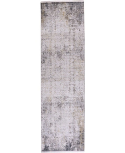 Simply Woven Cadiz R3892 Gray 3'1" X 10' Runner Rug