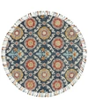 SIMPLY WOVEN AEDLINA R8673 OCEAN 8' X 8' ROUND RUG