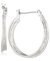 NINE WEST MULTI-ROW 1" TEXTURED HOOP EARRINGS