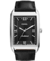 FOSSIL MEN'S ARC-02 BLACK LEATHER STRAP WATCH 32MM