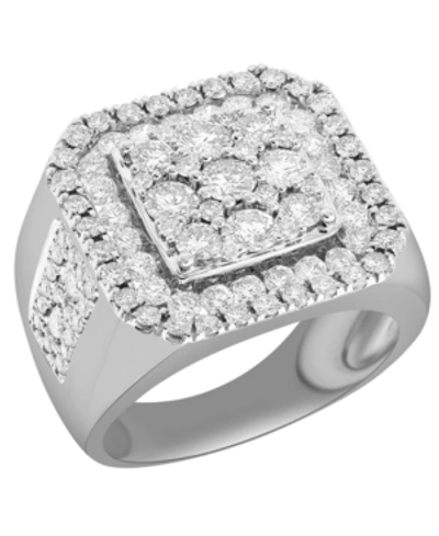 Macy's Men's Diamond Cluster Ring (3 Ct. T.w.) In 10k Gold And White Gold