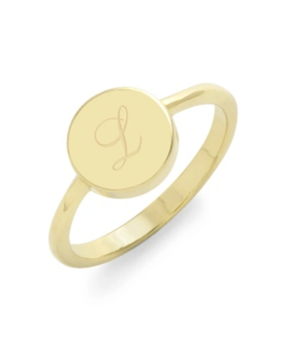 Brook & York Annie Initial Coin Ring In Gold- L