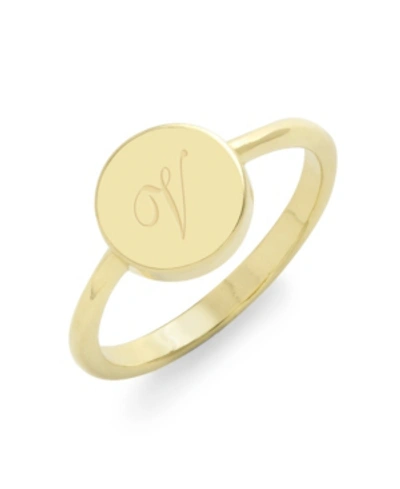 Brook & York Annie Initial Coin Ring In Gold- V