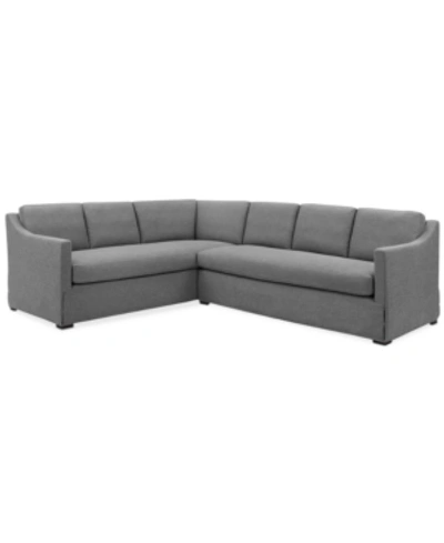 Furniture Classic Living 2-pc. Fabric Sectional In Dark Grey