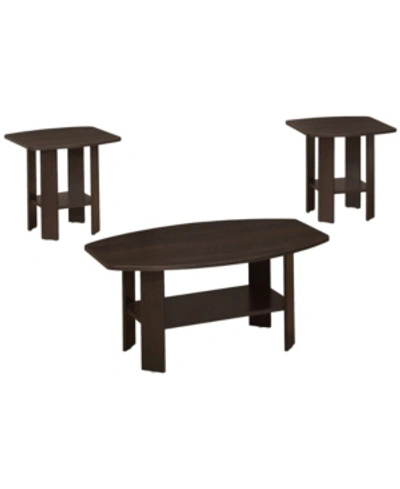 Monarch Specialties Table Set - 3 Piece Set In Brown